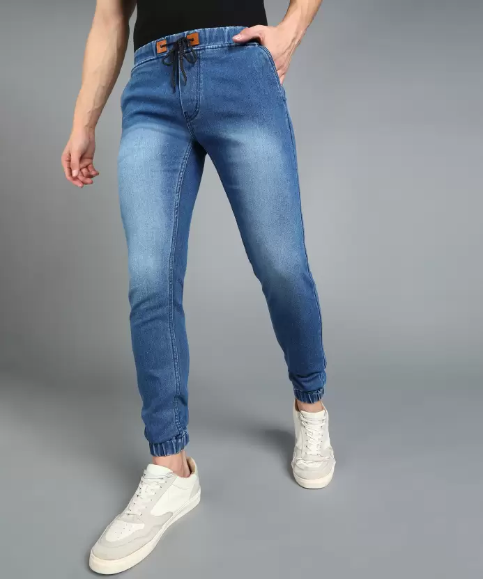 Men Slim Mid Rise Blue Jeans